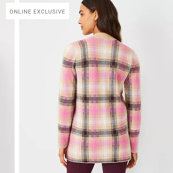 NWT Ann Taylor Plaid Boyfriend Cardigan - Picture 3 of 11